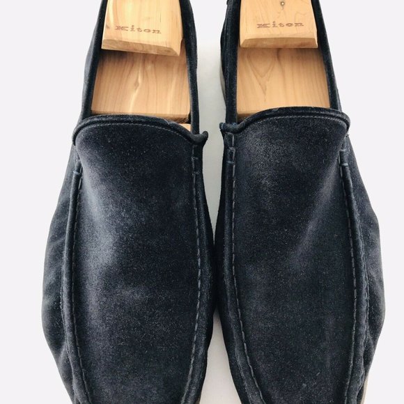 KITON Loafers Men’s 8.5 Suede Navy Blue Slide On - Picture 2 of 8